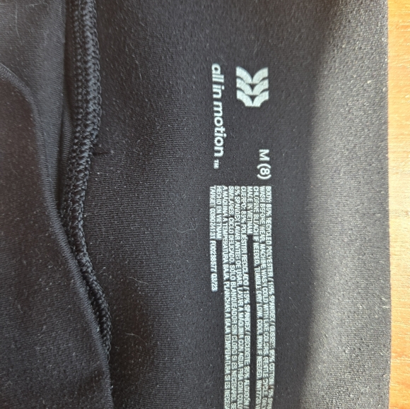 🖤5/$25🐝 Girls Black Leggings Sz M(8) Athletic Pants All in Motion - Picture 2 of 3